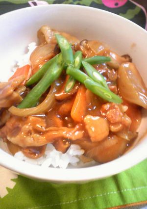 今日の晩御飯！和風カレー丼-レシピのメイン写真