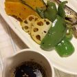 アジの開きと野菜のハーブ焼き&ポン酢