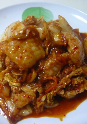 味噌がミソです。白身魚とキムチの炒め物-レシピのメイン写真