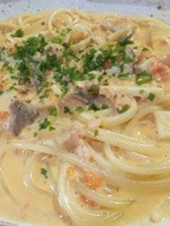 鮭&トマトのクリームパスタ-レシピのメイン写真