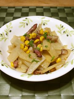 ヤーコンとベーコンのマヨ炒め♫-レシピのメイン写真