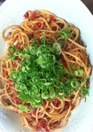 ねぎたっぷり☆じゃこと桜えびの和風パスタ-レシピのメイン写真