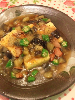 なすとベーコンの焼き豆腐あんかけ-レシピのメイン写真