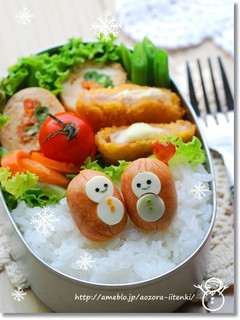 簡単雪だるまのお弁当*キャラ弁クリスマス-レシピのメイン写真