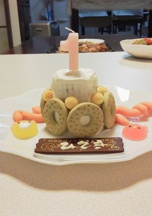 乳アレルギーでも大丈夫♪1才誕生ケーキ☆-レシピのメイン写真