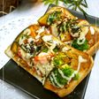 南瓜とトマトとブロッコリーの味噌トースト