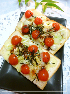 トマトと葱のトースト *お好み焼き風味*-レシピのメイン写真