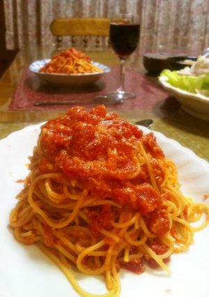 あのお店のトマトとにんにくのスパゲッティ-レシピのメイン写真