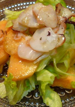 レタスと柿と蛸薫のサラダ-レシピのメイン写真
