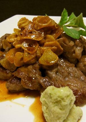 ひとくちステーキニンニクソースわさび添え-レシピのメイン写真