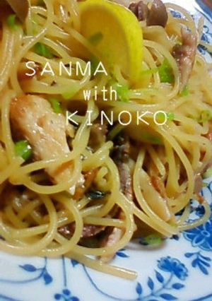 秋刀魚ときのこの和風ガーリックパスタ-レシピのメイン写真