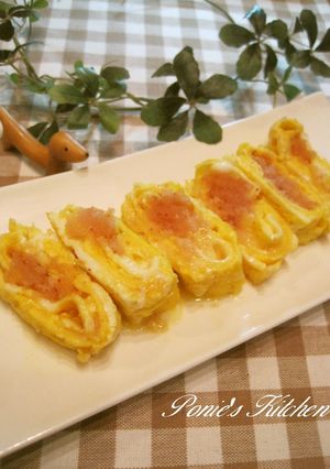 お弁当に♪とろ～りチーズ明太子の卵焼き♪-レシピのメイン写真