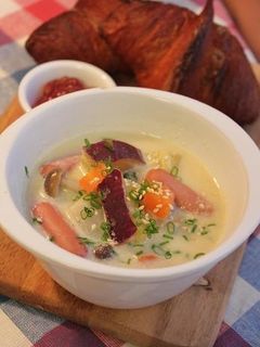 朝から~ 朝コン根豆乳スープ-レシピのメイン写真