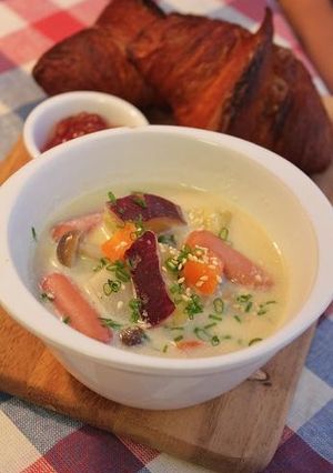 朝から~ 朝コン根豆乳スープ-レシピのメイン写真