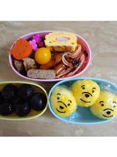 プーさんの簡単おにぎりキャラ弁〜♥-レシピのメイン写真