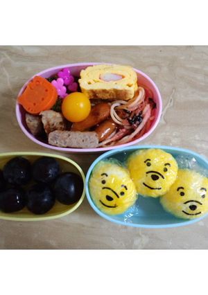 プーさんの簡単おにぎりキャラ弁〜♥-レシピのメイン写真