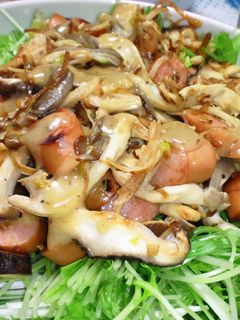 みず菜ときのこのサラダ-レシピのメイン写真