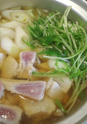 シンプル水菜のネギマ鍋-レシピのメイン写真