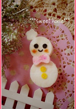 キャラ弁に♡ふわふわはんぺん雪だるま♡-レシピのメイン写真