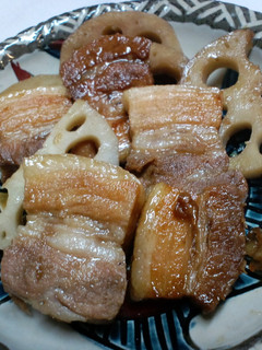 豚バラ肉と蓮根の照り煮-レシピのメイン写真