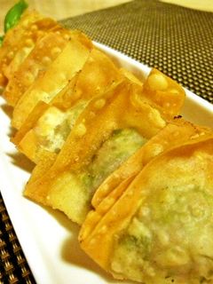 春菊の揚げワンタン柚子胡椒風味♪-レシピのメイン写真