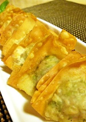 春菊の揚げワンタン柚子胡椒風味♪-レシピのメイン写真