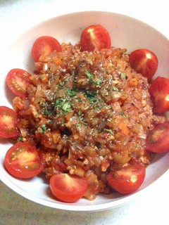 挽肉と玉ねぎとにんじんとトマトの炒め-レシピのメイン写真