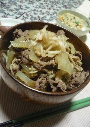 えのきが入ってちょっとヘルシーな牛丼　-レシピのメイン写真
