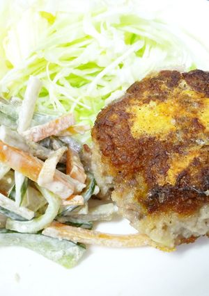 カリカリチーズの！もっちりレンコンバーグ-レシピのメイン写真