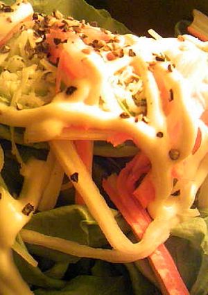 カニかまとサラダ菜のチーズマヨネーズ和え-レシピのメイン写真