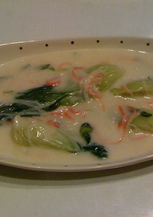 超簡単！青梗菜とカニかまのクリーム煮-レシピのメイン写真