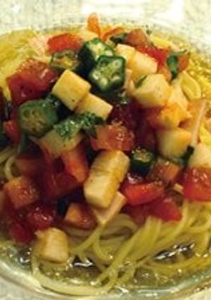 オクラと長芋の冷製パスタ-レシピのメイン写真