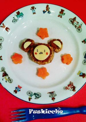 デコヘルシー☆クマさんハンバーグ-レシピのメイン写真