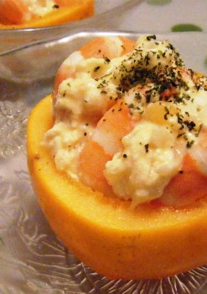 ひと味違うタルタルソース~柿とエビの前菜-レシピのメイン写真