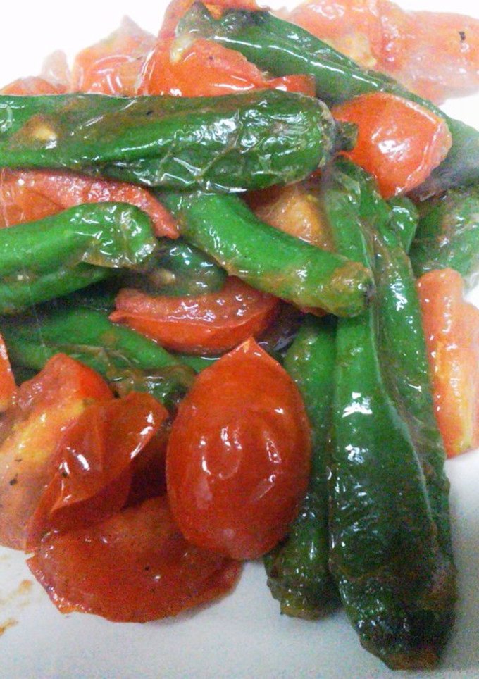 簡単！トマトとしし唐のイタリアン風炒め-レシピのメイン写真