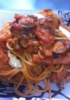 糸引きモッツァレラのトマトパスタ-レシピのメイン写真