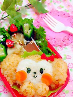 動物♬おさるさん♡キャラ弁-レシピのメイン写真