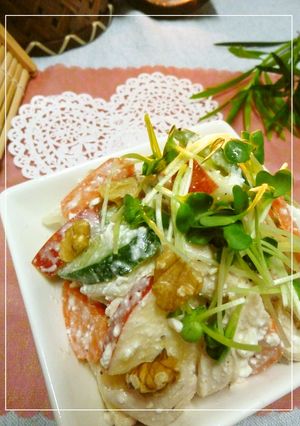 鶏と野菜のシーザー風味サラダ-レシピのメイン写真