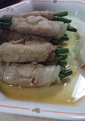 豚肉のいんげん巻き蒸し-レシピのメイン写真