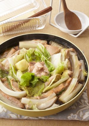 鮭と白菜の重ね鍋　バターじょうゆ味-レシピのメイン写真