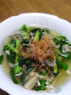 ニラとエノキダケの煮びたし-レシピのメイン写真