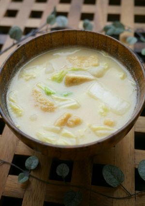 m白菜の豆乳みそ汁-レシピのメイン写真