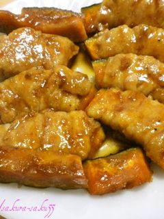 ☆かぼちゃの豚バラ巻きの照り焼き☆-レシピのメイン写真