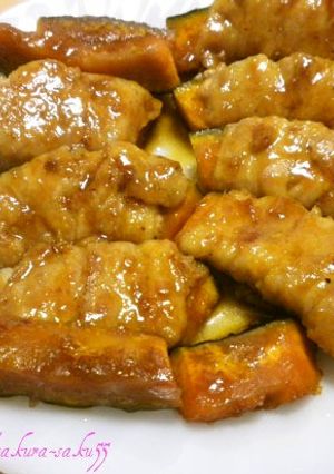 ☆かぼちゃの豚バラ巻きの照り焼き☆-レシピのメイン写真