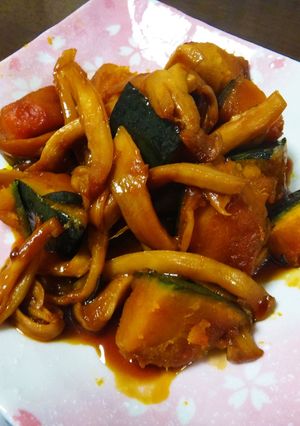 秋☆かぼちゃとエリンギの照り焼き-レシピのメイン写真