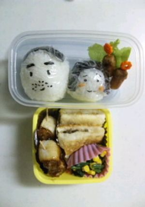 パパ用キャラ弁『パパと娘仲良し弁当』-レシピのメイン写真