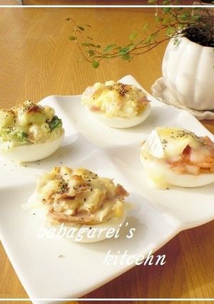 ✤簡単おつまみ♪ゆで卵のピザ風✤-レシピのメイン写真
