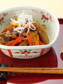 ごぼうと牛肉の炒めもの七味風味-レシピのメイン写真