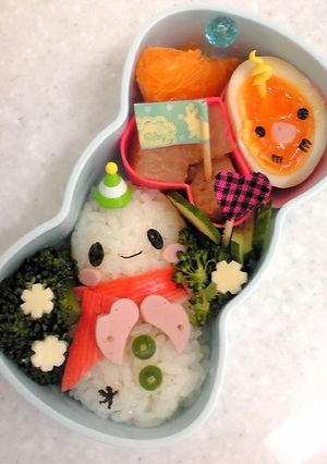 冬支度♪手袋ﾏﾌﾗｰ雪だるま〜キャラ弁〜-レシピのメイン写真