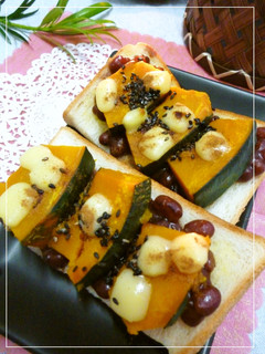 南瓜と粒あんのチーズトースト-レシピのメイン写真